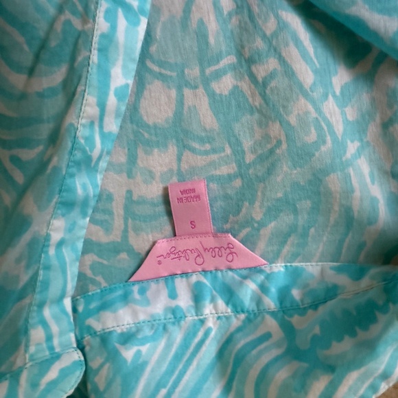Lilly Pulitzer Turquoise Button-Down Swim Coverup - Picture 2 of 4